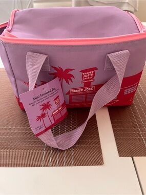 Trader Joe's Pink & Lavender Mini Insulated Lunch Bag
